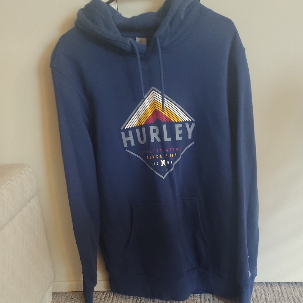 Hurley Navy Hoodie with Graphic Design